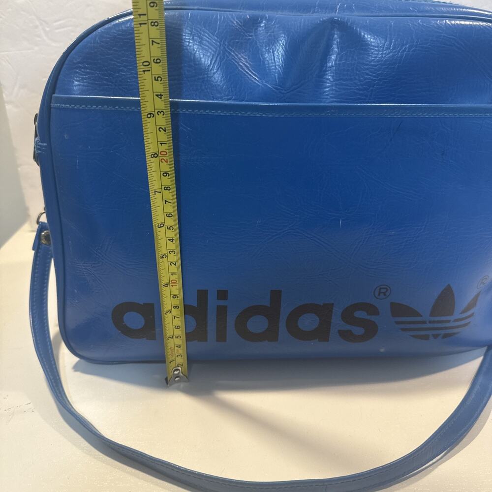 Rare Vintage 1970’s Blue Vinyl Adidas Trefoil Sports,Carryon,Weekend Bag - Picture 9 of 16